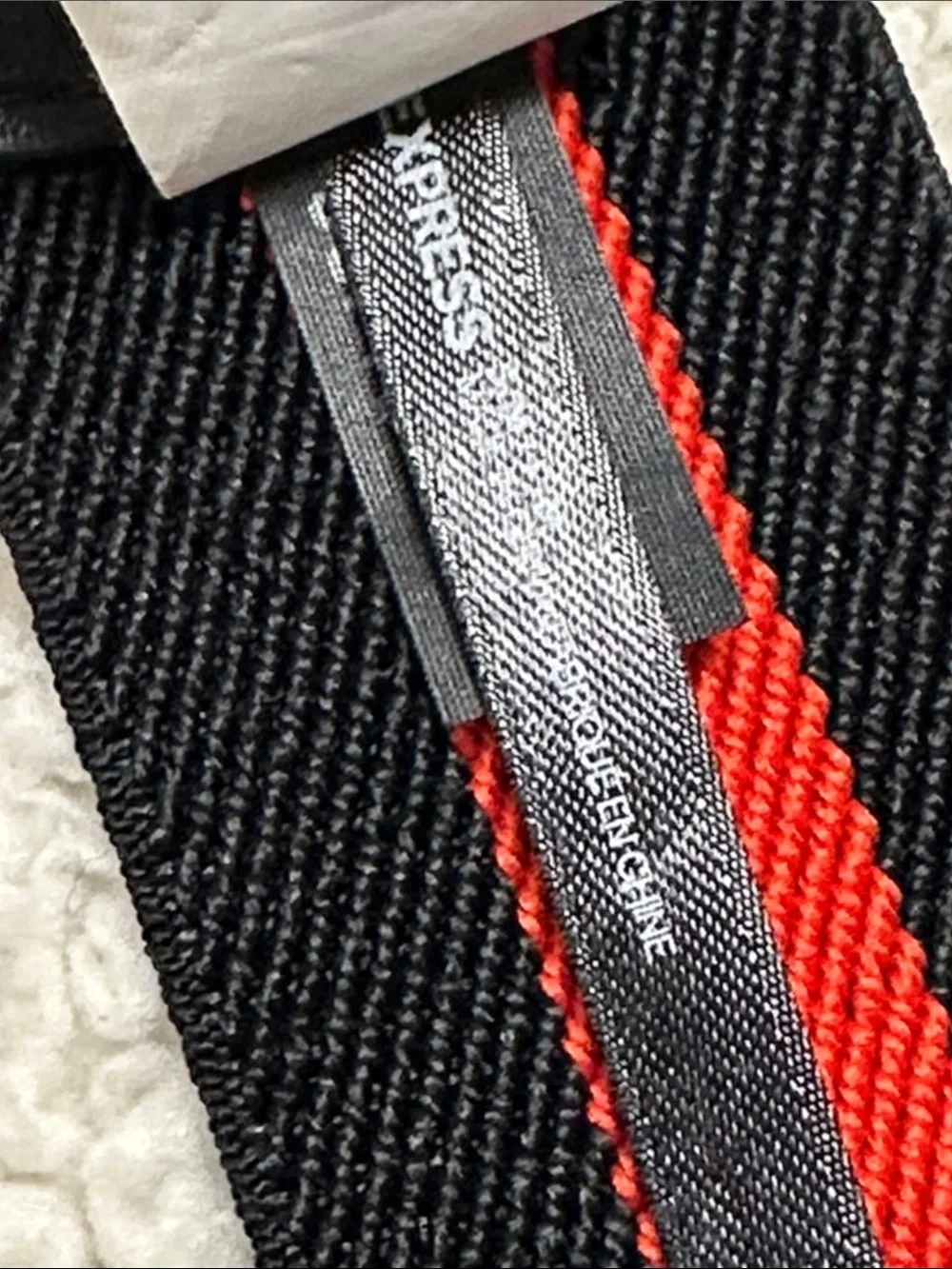 Express Black and Red Stripe Stretchy Waist Belt,Gold Tone Buckle S/M NWOT